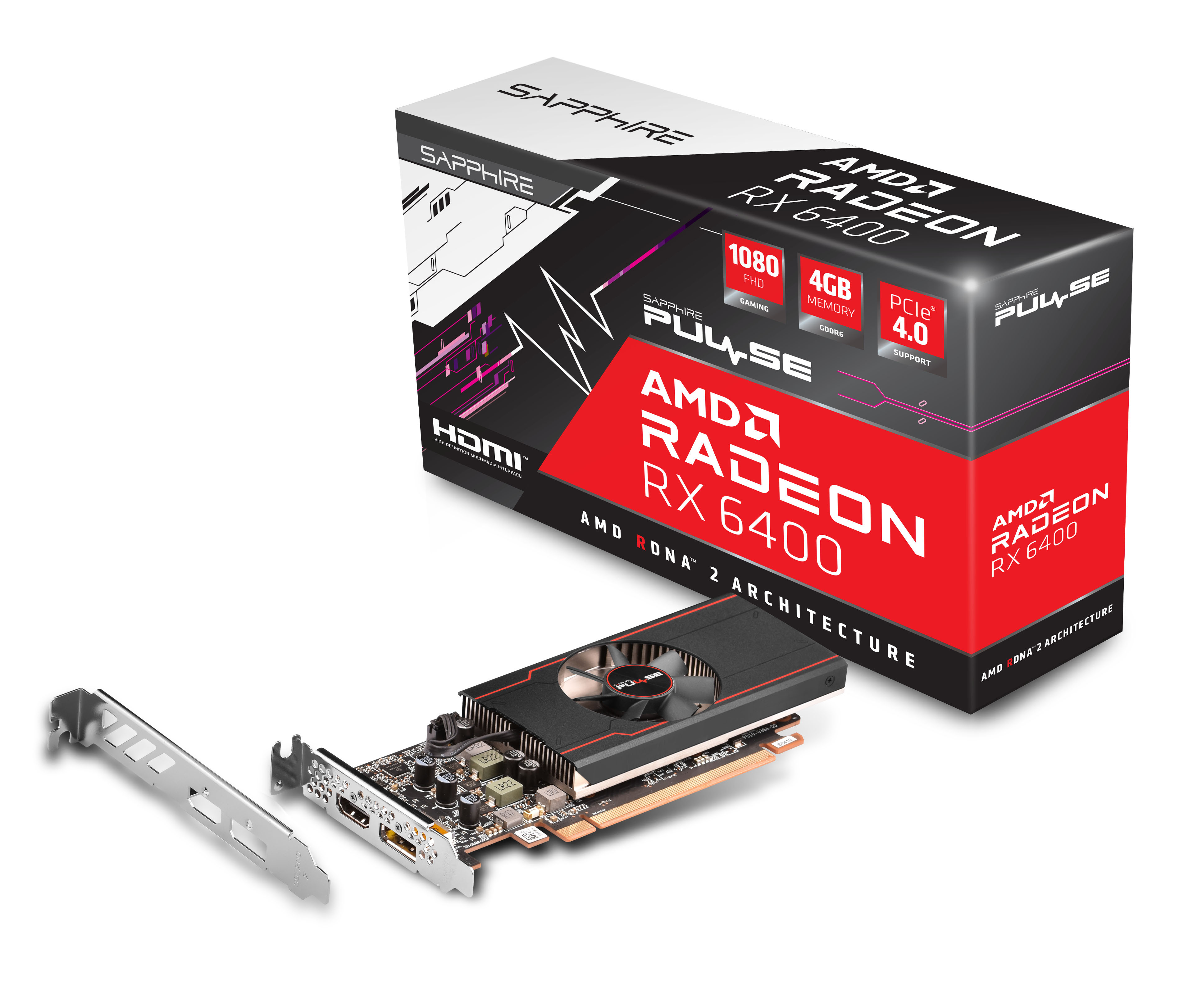 Sapphire Pulse Radeon RX 6400 Grafikkarte B-Ware - 4GB GDDR6, HDMI, DP