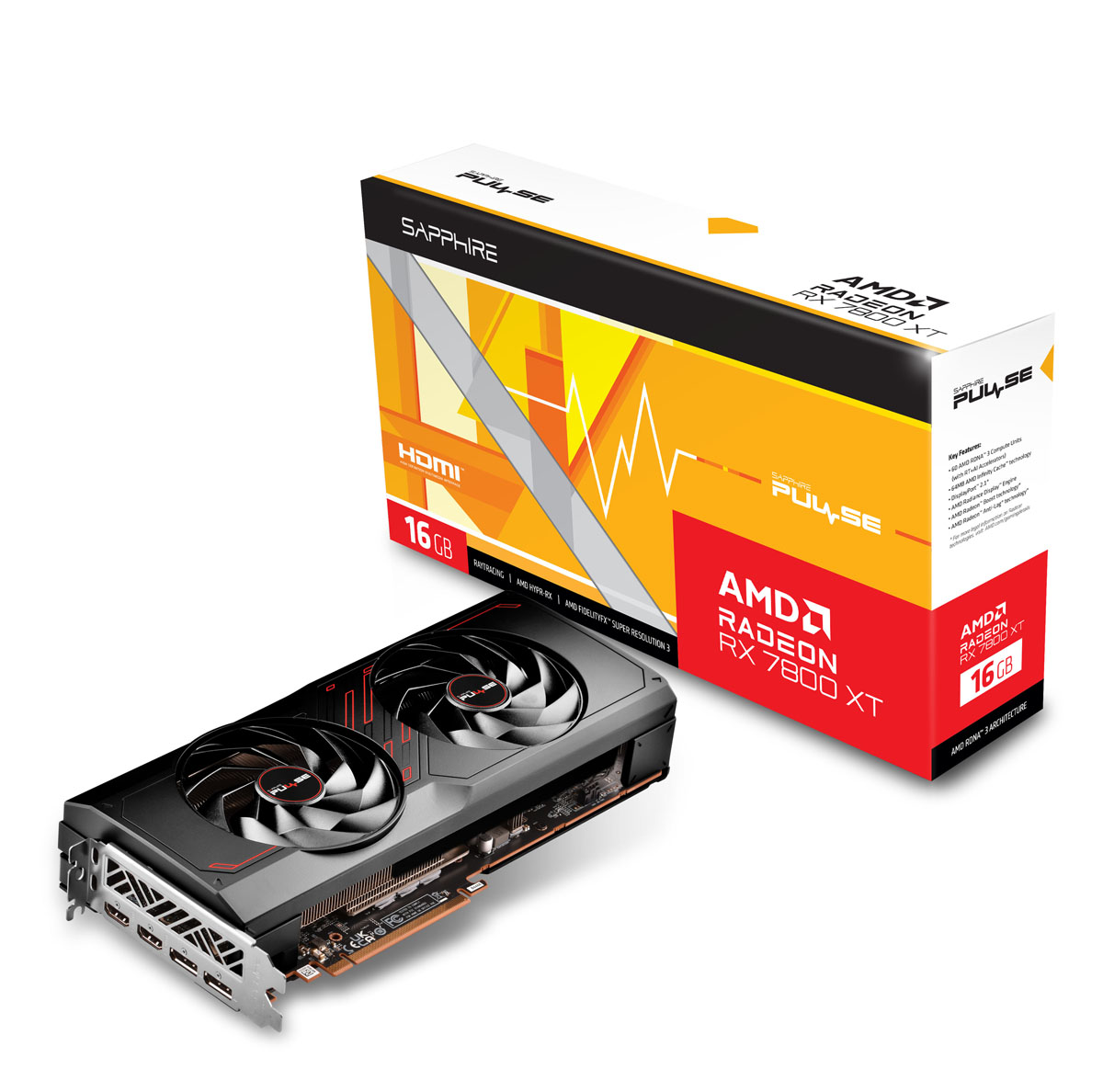 SAPPHIRE PULSE AMD RADEON RX 7800 XT GAMING B-Ware - 16GB GDDR6, HDMI, 3x DP