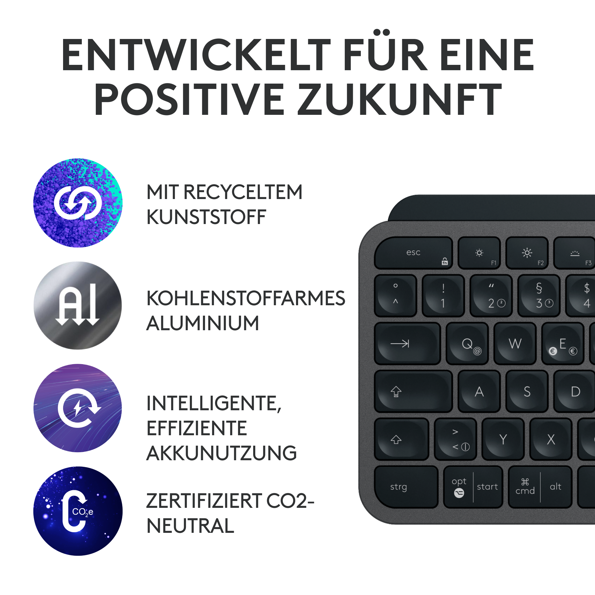 Logitech MX Keys S Combo, Wireless Desktop Set B-Ware Kombination MX Master 3S, MX Keys S und MX Palm Rest Tastaturen Produkt Bild 10