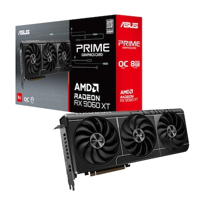 ASUS Prime Radeon RX 9060 XT OC 8GB Grafikkarte - 8GB GDDR6, HDMI, 3x DP