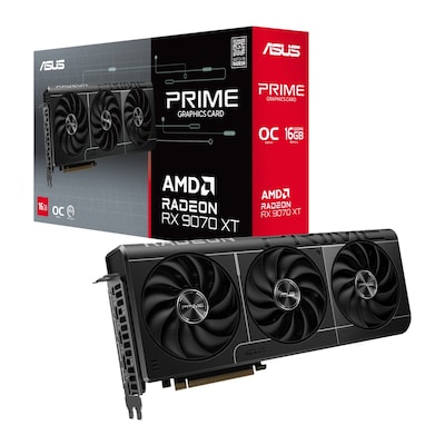Asus PRIME Radeon RX 9070 XT 16GB Grafikkarte - 16GB GDDR6, HDMI, 3x DP