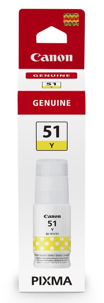 Canon GI-51 Y Tinte gelb - hohe Reichweite, 70ml Druckertinte für PIXMA MegaTank Tintenstrahldrucker, ORIGINAL Tintenflasche