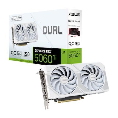 ASUS Dual GeForce RTX 5060 Ti 16G OC White - 16GB GDDR7, HDMI, 3x DP
