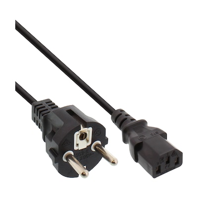 InLine® Netzkabel, Schutzkontakt gerade auf Kaltgerätestecker C13, 1,8m, schwarz