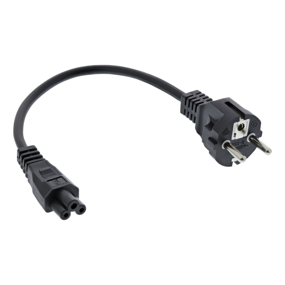 Thumbnail - InLine® Netzkabel für Notebook, 3pol Kupplung, schwarz, 0,3m