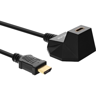 Thumbnail - InLine® HDMI Verlängerung mit Standfuß HDMI-High Speed mit Ethernet, 4K2K, Stecker / Buchse, schwarz / gold, 3m