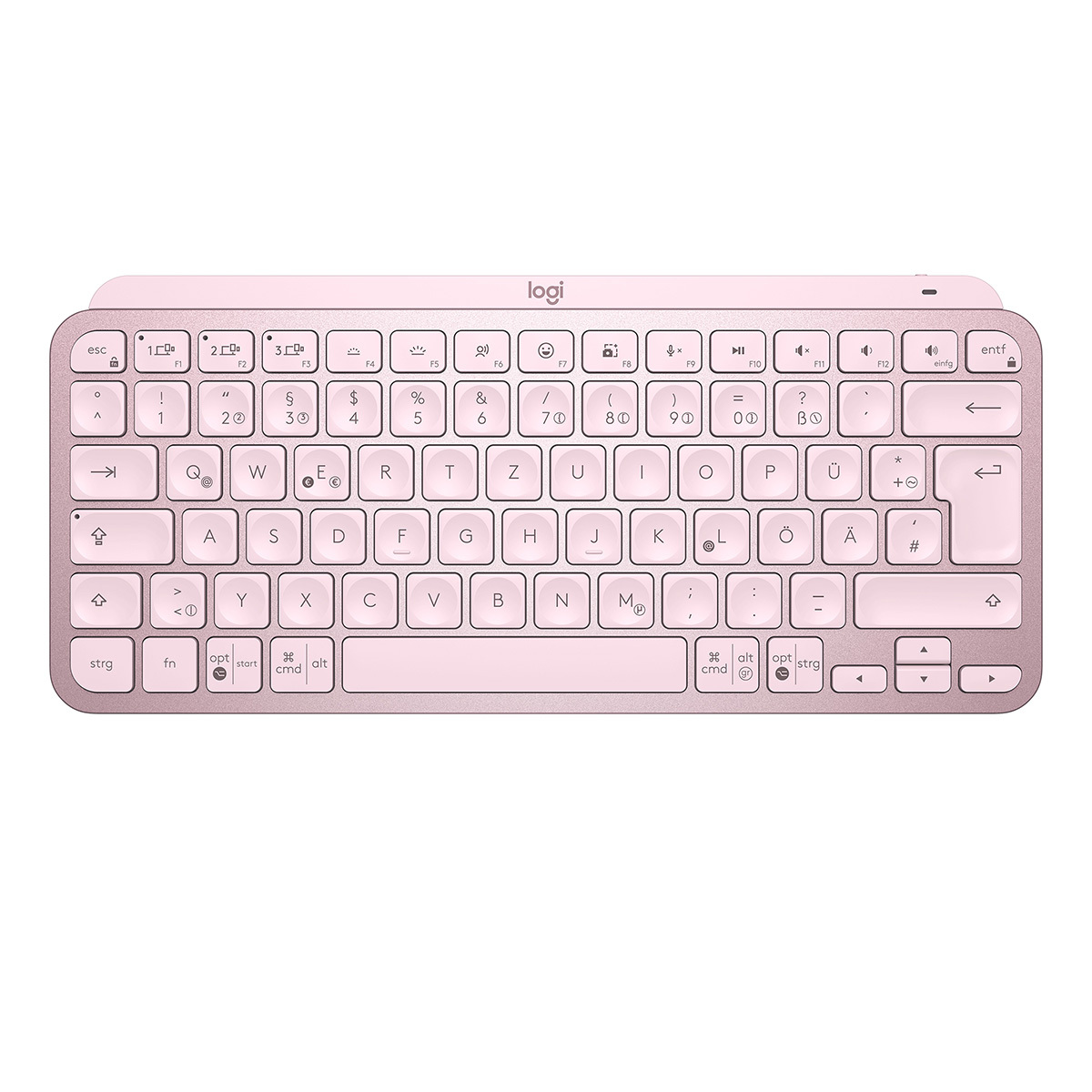 Logitech MX Keys Mini Minimalist Wireless Illuminated Keyboard, kabellose Bluetooth-Tastatur , rose