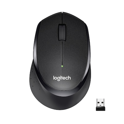 Logitech M330 Silent Plus Maus, schwarz