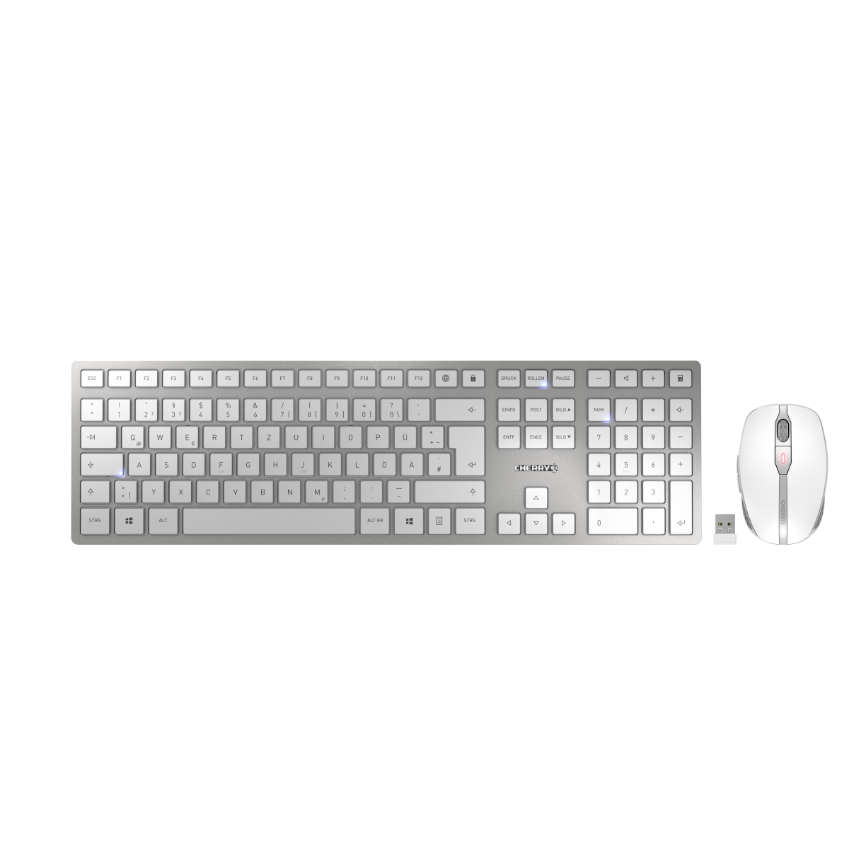 CHERRY DW 9100 slim, kabelloses Tastatur und Maus-Set incl. McAfee Virenschutz [3 Geräte - 1 Jahr]