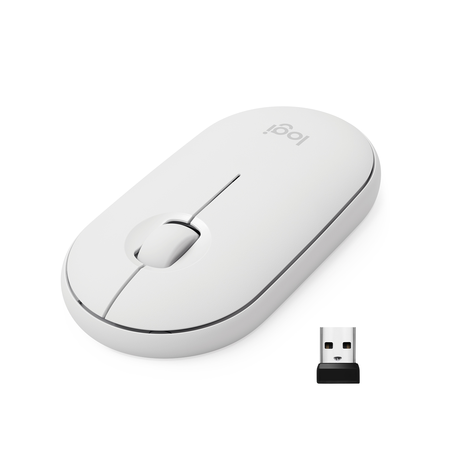 Logitech Pebble M350 kabellose silent Maus, Weiß B-Ware