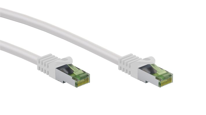 Goobay RJ45 Patchkabel mit CAT 8.1 S/FTP Rohkabel 20m, weiß
