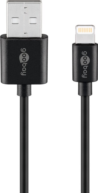 Goobay Lightning USB Lade- und Synchronisationskabel, 2m, schwarz
