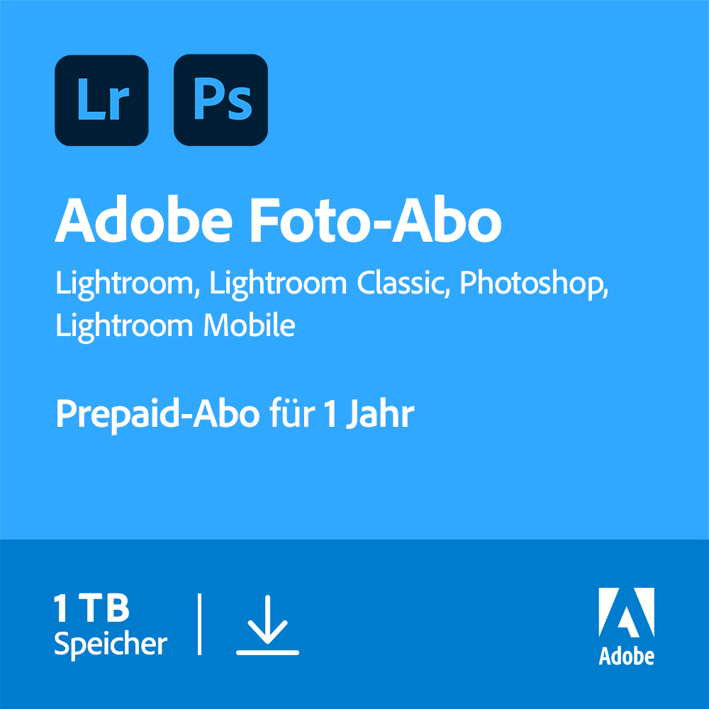 Adobe Creative Cloud Foto-Abo | 1 Jahr | 1TB | PC/Mac