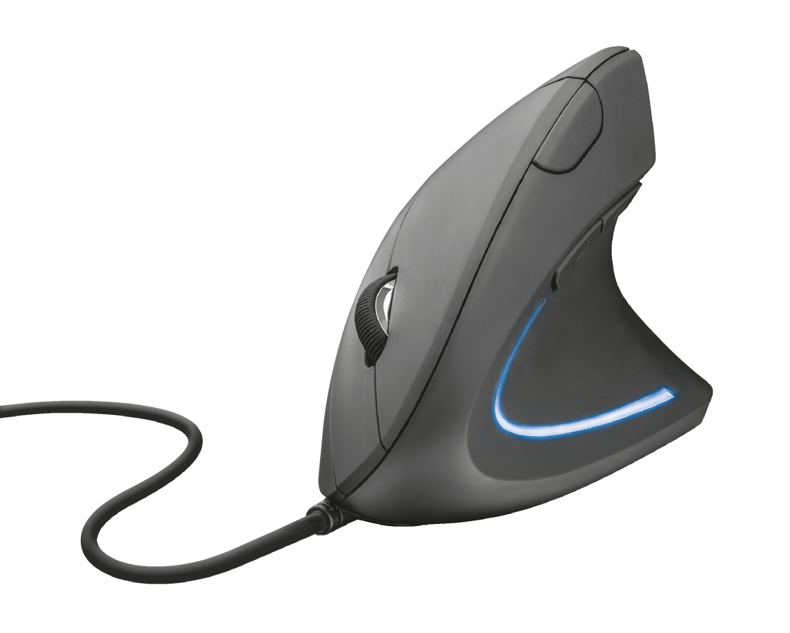 TRUST Verto Maus, Vertikales Ergonomisches Design, Kabelgebunden, USB-Anschluss, max. 1600 dpi Auflösung