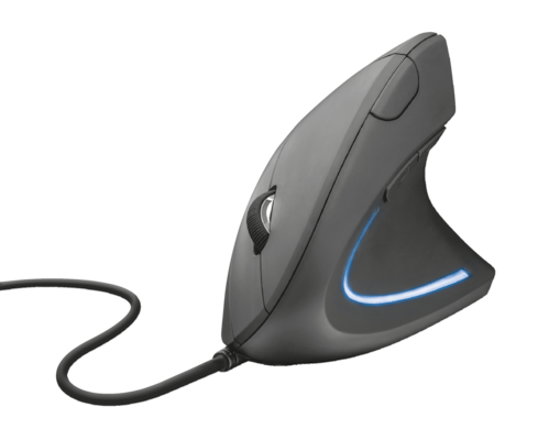 TRUST Verto Maus, Vertikales Ergonomisches Design, Kabelgebunden, USB-Anschluss, max. 1600 dpi Auflösung