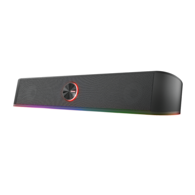 TRUST Gaming GXT 619 Thorne RGB Illuminated Soundbar, Stereo-Soundbar mit RGB-Beleuchtung und platzsparendem Design
