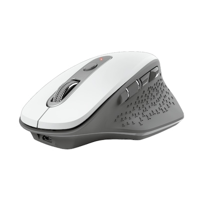 TRUST Ozaa kabellose optische Maus, 2 Scrollräder, 6 Tasten, USB-Empfänger, weiß