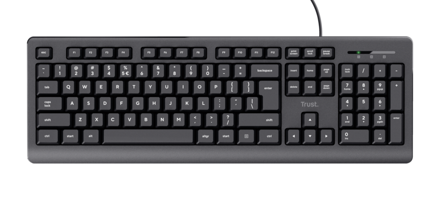 Thumbnail - Trust Taro Tastatur, Kabelgebunden USB-Anschluss, Flüssigkeitsgeschützt