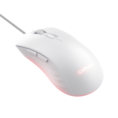 MAU Trust Gaming GXT924W YBAR+ Gaming Maus weiß Hochleistungsfähige Gaming-Maus mit 25K DPI-Sensor und voller RGB LED-Beleuchtung, weiß