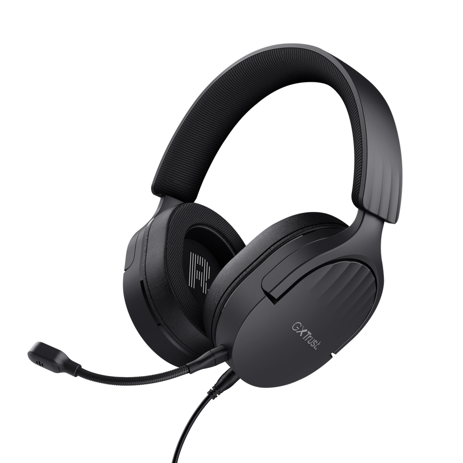 Trust Gaming GXT489 FAYZO Gaming Headset schwarz Leistungsstarkes , ohrumschließendes Gaming-Headset für PC, Laptop und Konsolen, schwarz