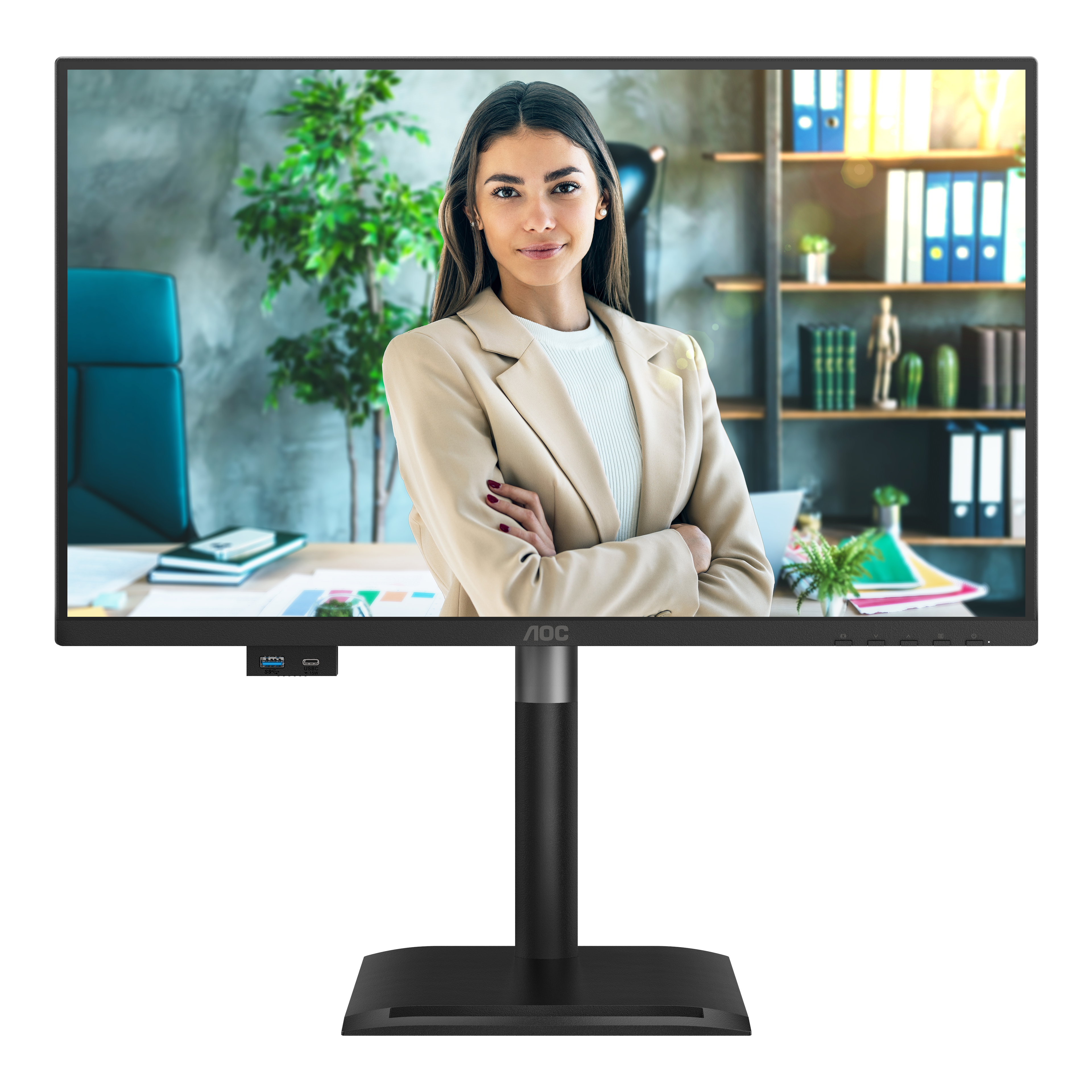 Image of AOC 24P4U 24 Zoll Full HD Monitor, höhenverstellbar,120 Hz, schwarz