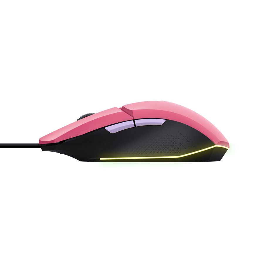 Trust Gaming GXT109P FELOX Gaming Maus pink Beleuchtete Gaming-Maus mit programmierbaren Tasten, weiß Mäuse Produkt Bild 3