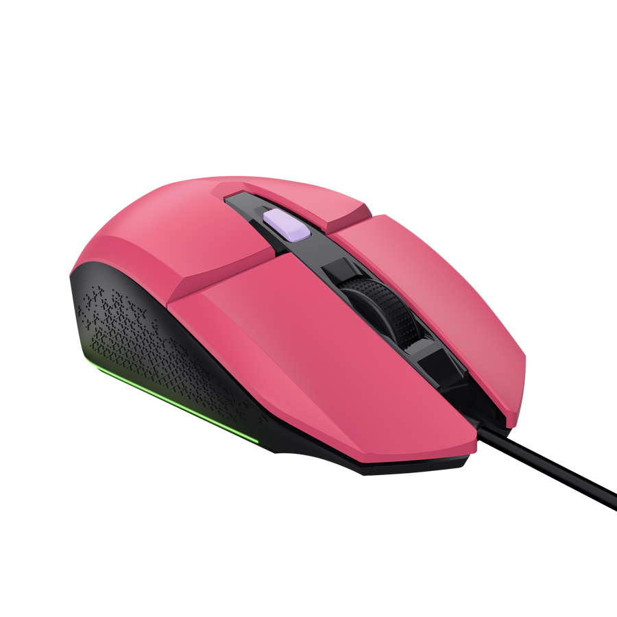 Trust Gaming GXT109P FELOX Gaming Maus pink Beleuchtete Gaming-Maus mit programmierbaren Tasten, weiß Mäuse Produkt Bild 2