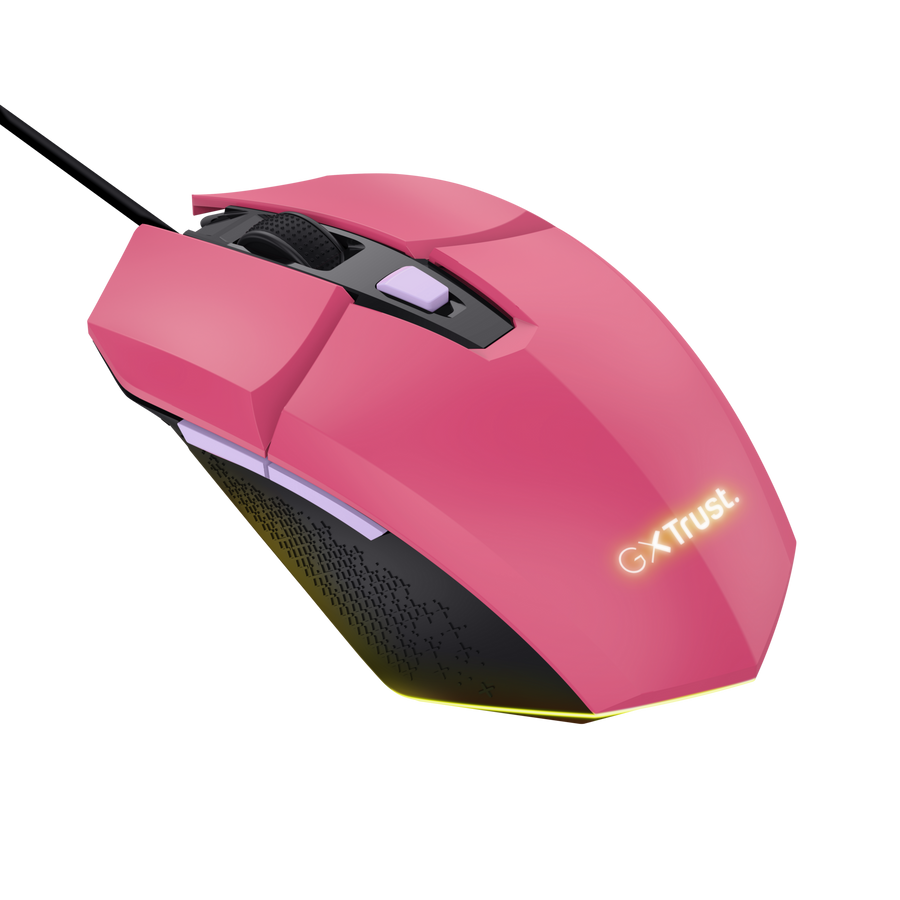 Trust Gaming GXT109P FELOX Gaming Maus pink Beleuchtete Gaming-Maus mit programmierbaren Tasten, weiß Mäuse Produkt Bild 4