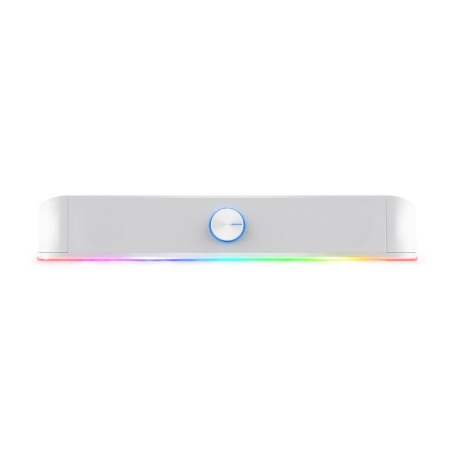 Trust Gaming GXT619W THORNE RGB Soundbar weiß Stereo-Soundbar mit RGB-Beleuchtung und platzsparendem Design
