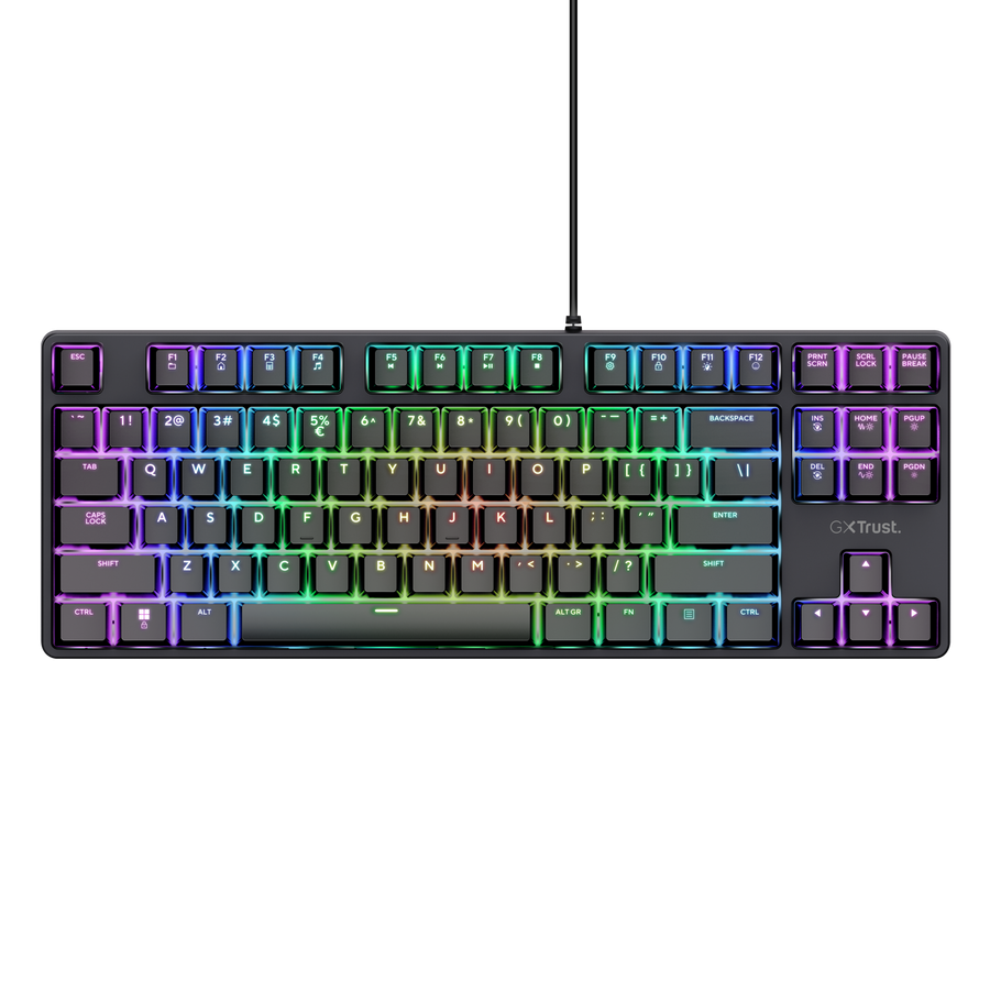TAS Trust Gaming GXT864 CADA TKL Gaming Tastatur Kompakte mechanische TKL-Gaming-Tastatur mit vollständig anpassbarer RGB-Beleuchtung