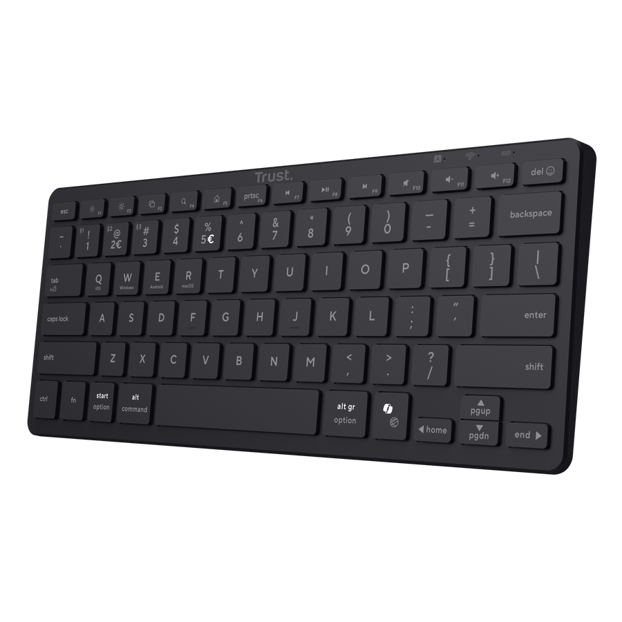 Trust Nado II Bluetooth Tastatur für mehrere Geräte, Schwarz