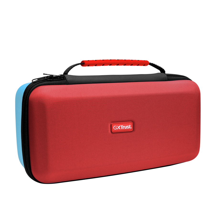 Trust GXT1252RB XL Hardcase für Nintendo Switch 2 XL Hartschalenetui für optimalen Schutz für Konsole und Zubehör, rot-blau