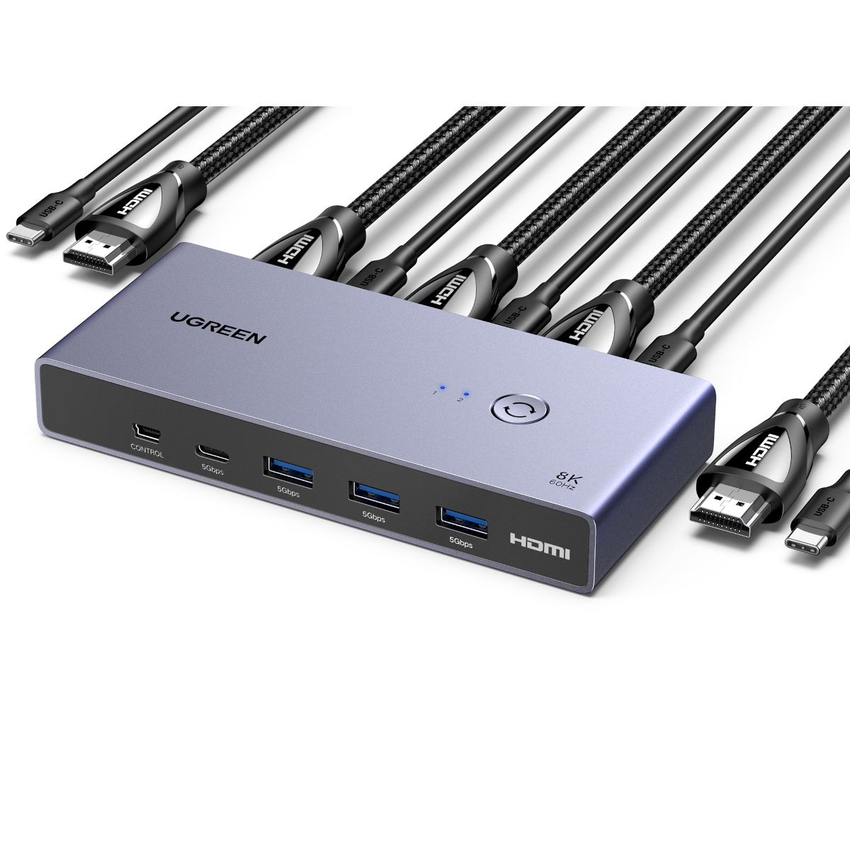 Produktbild von UGREEN CM692 HDMI KVM Switch 2 In 1 Out