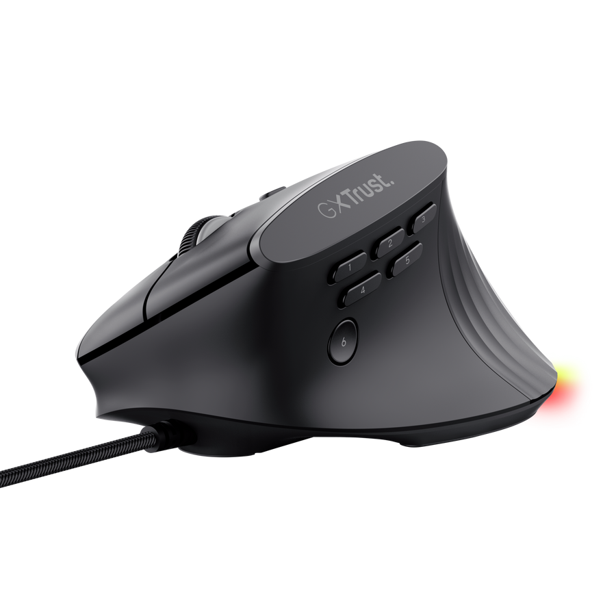 MAU Trust Gaming GXT145 REXXA Gaming Maus ergonomische vertikale Gaming Maus mit RGB-Beleuchtung