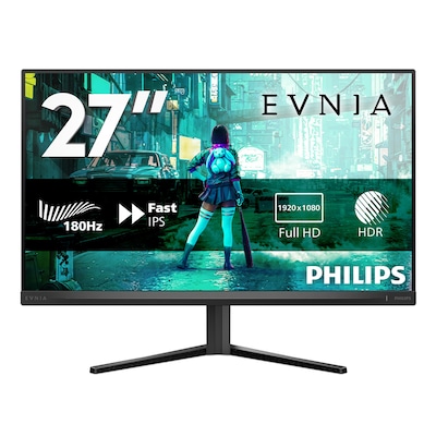 Philips Evnia 27M2N3200S 27 Zoll FHD Monitor, 180 Hz, 1 ms, FreeSync Prem., G-Sync comp., HDR10 (1920x1080, DisplayPort, HDMI) schwarz/grau