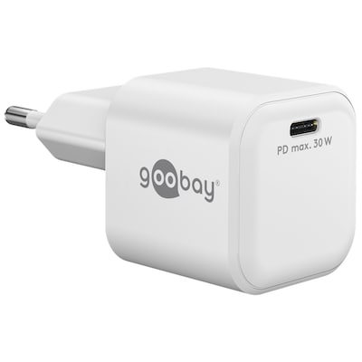 Goobay USB-C™ PD GaN Schnellladegerät Nano (30 W) weiß