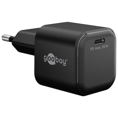 Goobay USB-C™ PD GaN Schnellladegerät Nano (30 W) schwarz
