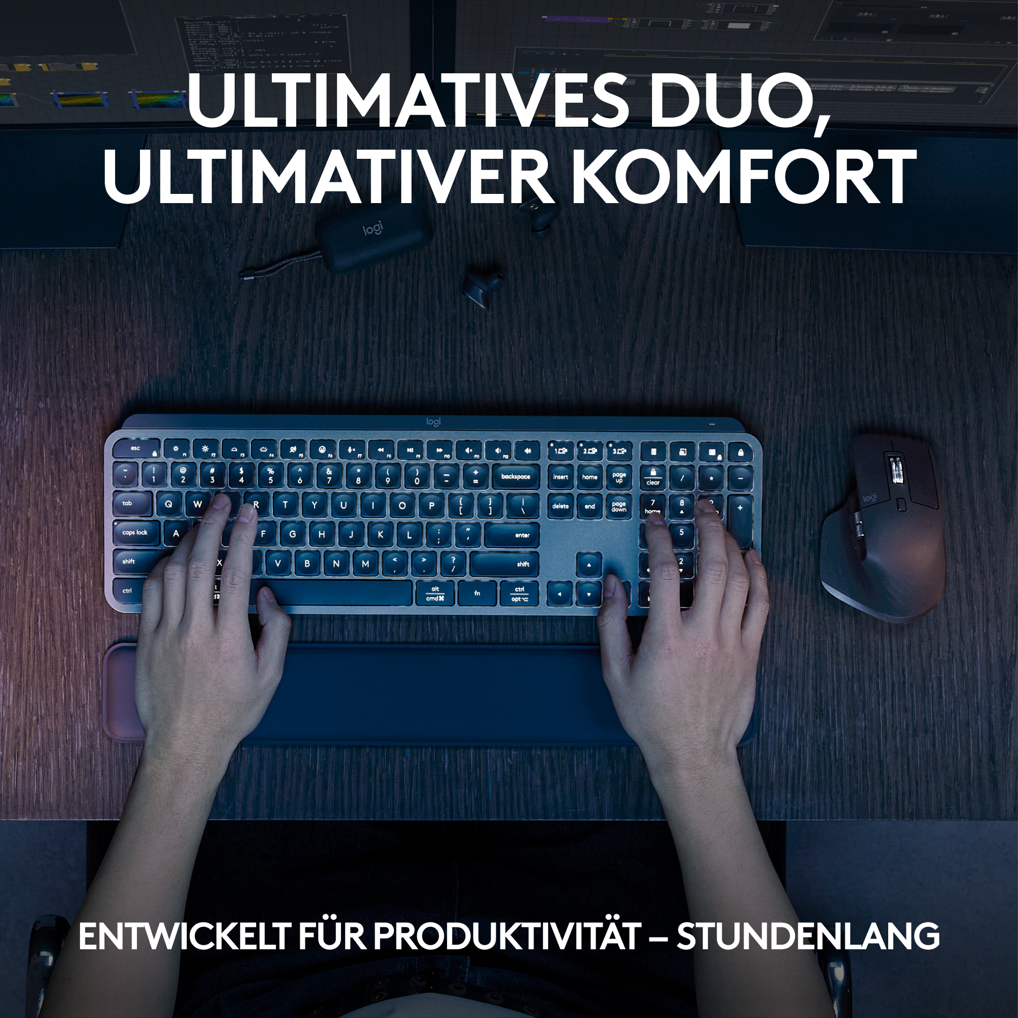 Logitech MX Keys S Combo, Wireless Desktop Set B-Ware Kombination MX Master 3S, MX Keys S und MX Palm Rest Tastaturen Produkt Bild 2