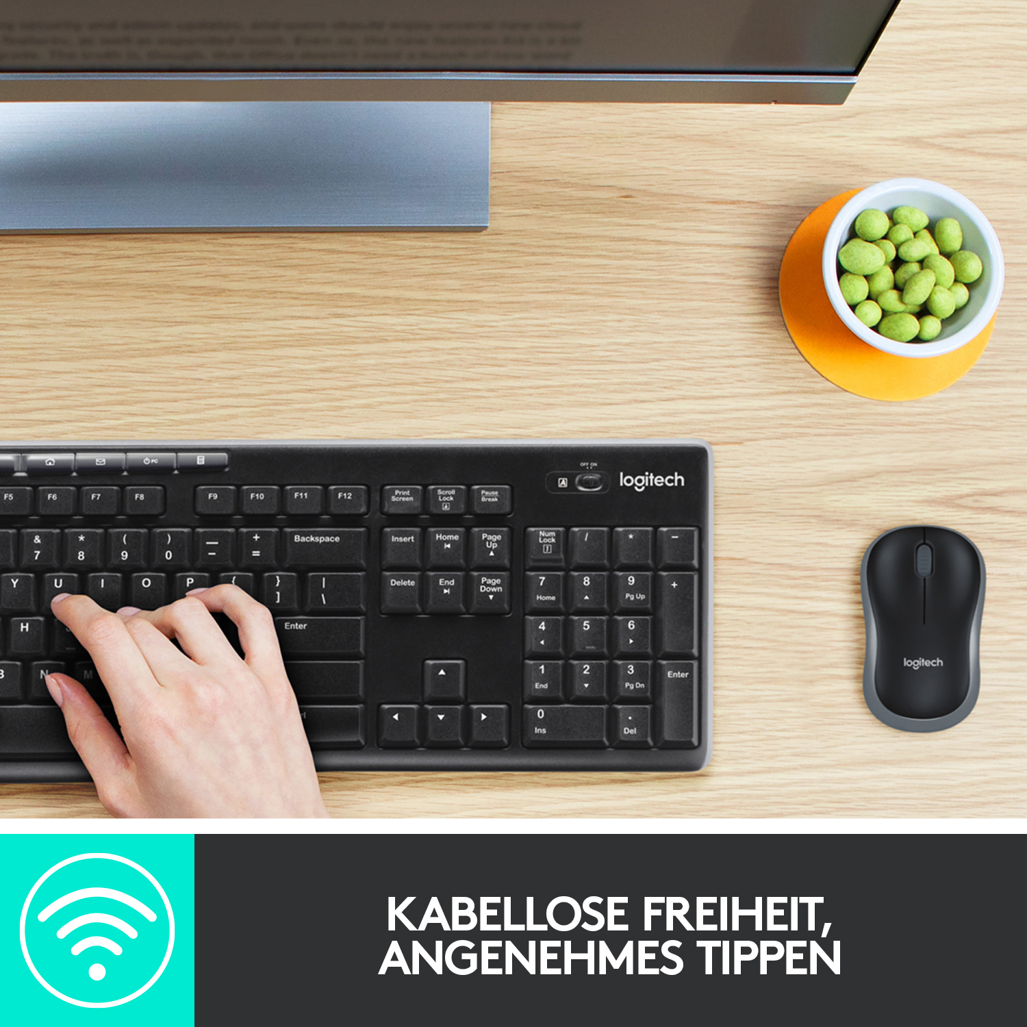 Logitech MK270 Desktopset, kabellos, US-Layout Tastatur und Maus Tastaturen Produkt Bild 3