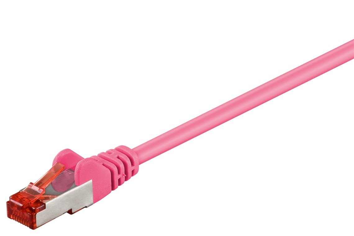 Goobay 0,5m CAT 6 Patchkabel, S/FTP (PiMF), Magenta