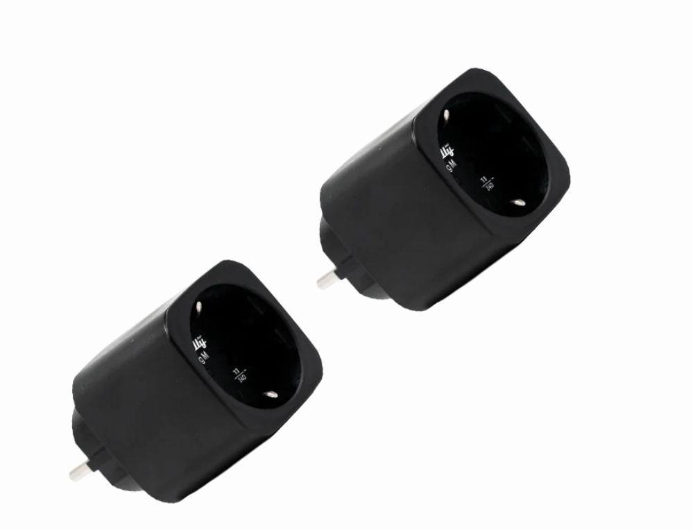 Shelly Plug M Gen3 schwarz 2-pack - kleiner smarter Stecker mit WLAN und Bluetooth-Konnektivität und Leistungsmessung