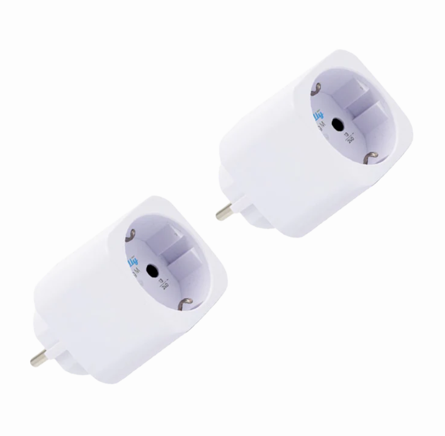 Shelly Plug M Gen3 weiß 2-pack - kleiner smarter Stecker mit WLAN und Bluetooth-Konnektivität und Leistungsmessung