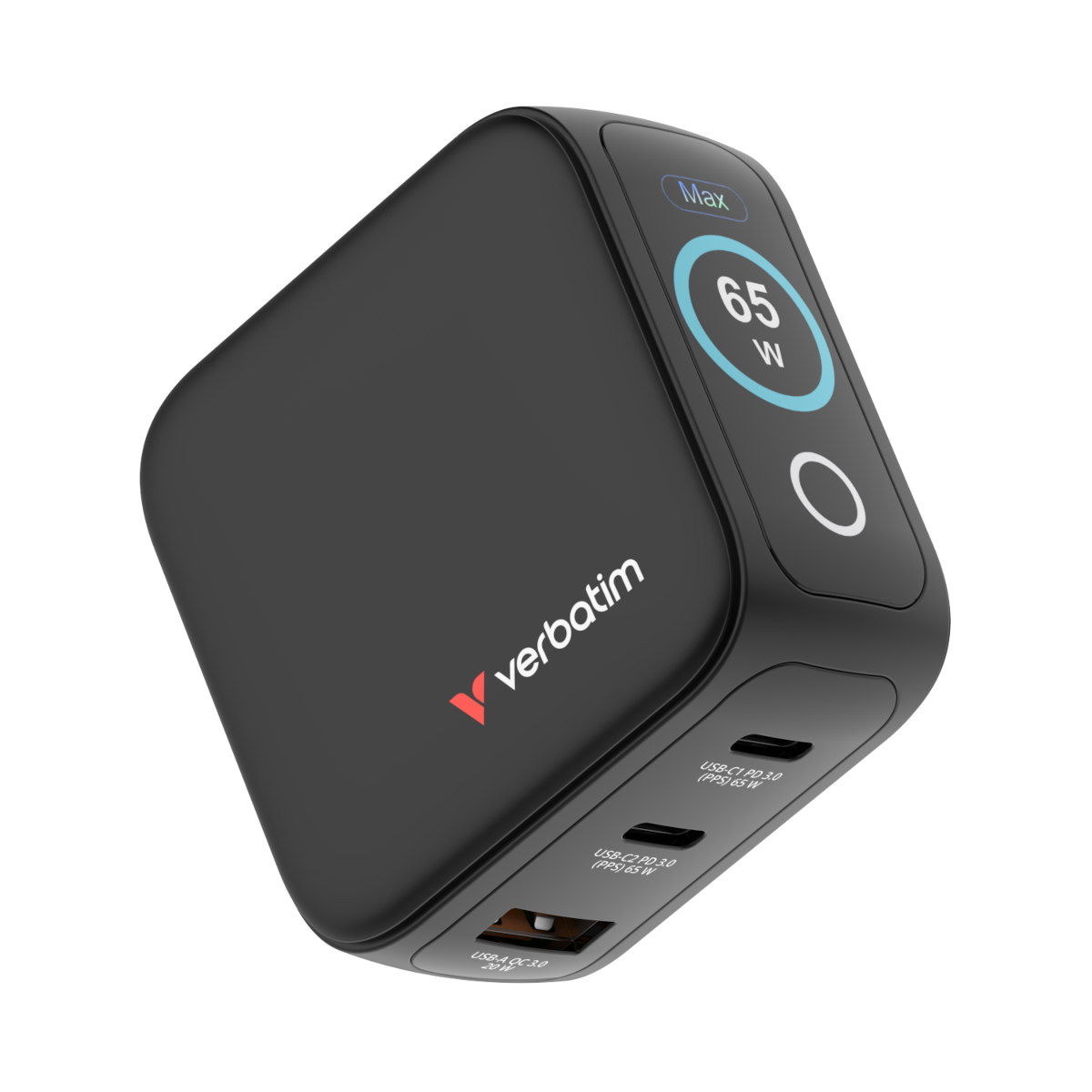 Verbatim Mini GaN Charger 65W with Display