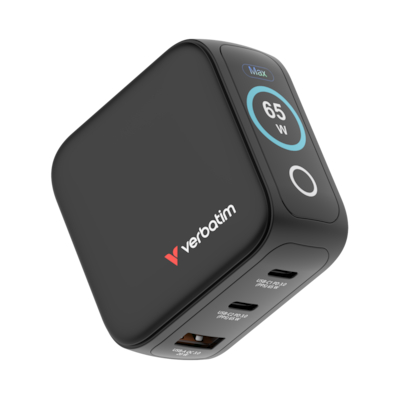 Verbatim Mini GaN Charger 65W with Display
