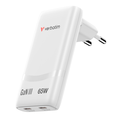 Verbatim Fold ´n´ Go GaN Charger 65W EU plug White