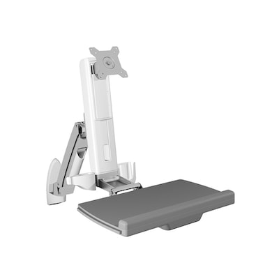 ICY BOX IB-MS600-W Wandhalterung für einen Monitor bis zu 24" (61 cm) Bildschirmdiagonale mit Tastatur- und Mausablage