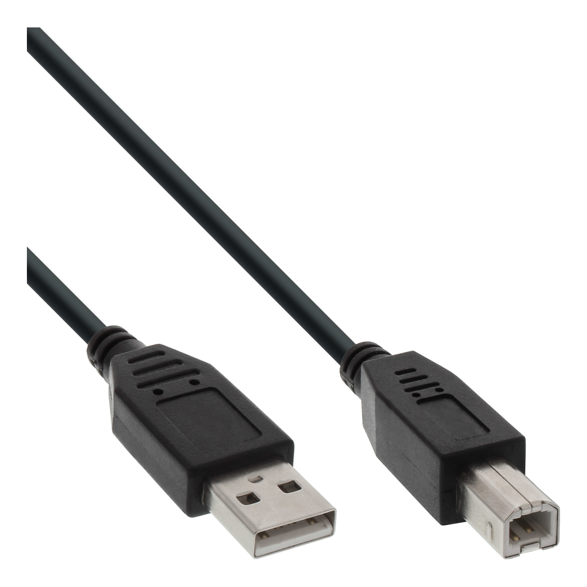 InLine® USB 2.0 Kabel, A an B, schwarz, 0,3m