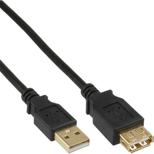 Thumbnail - InLine USB 2.0 Verlängerung 1m [Stecker -> Buchse, goldene Kontakte, Typ A]