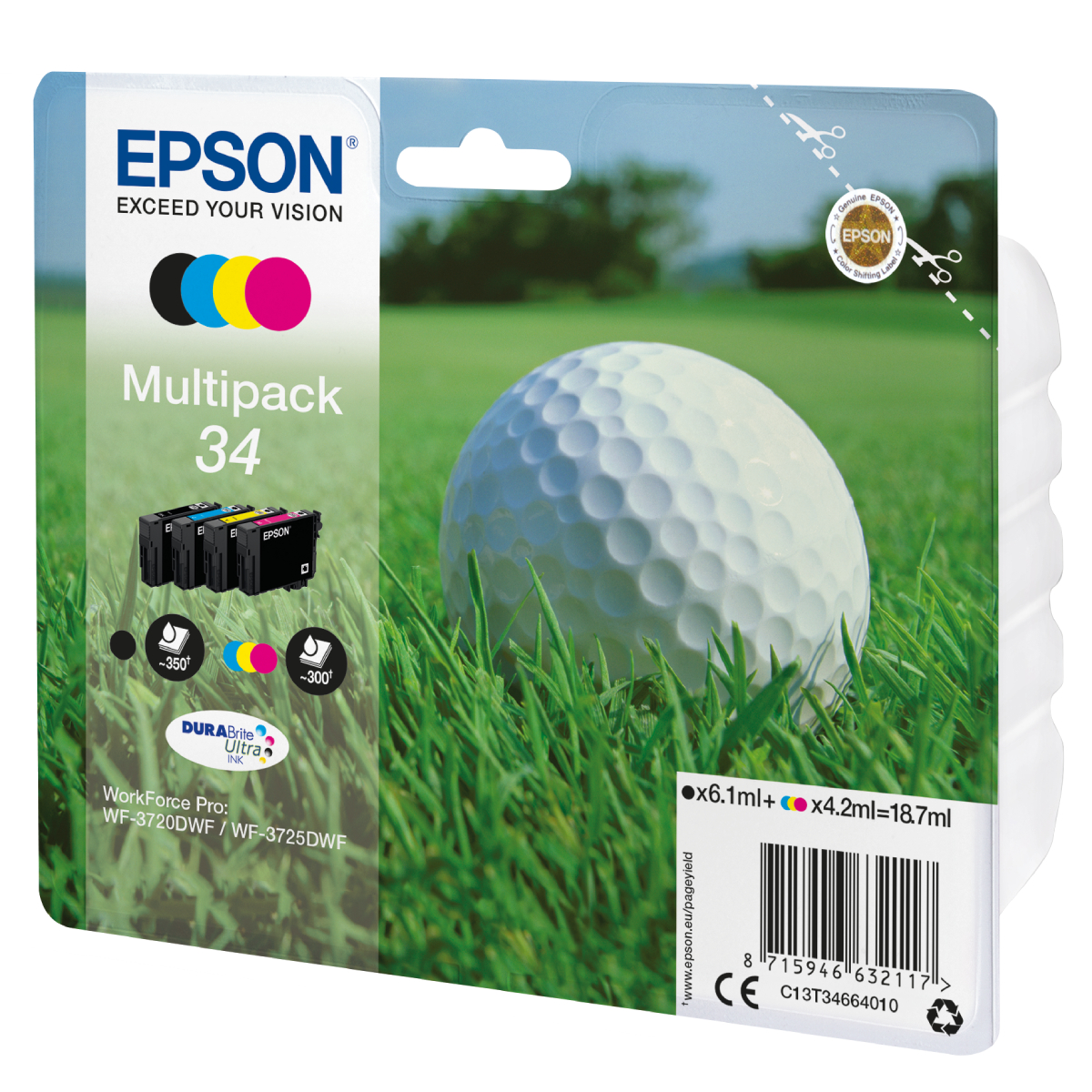 Epson Golf ball 34 Golfball DURABrite Ultra Multipack 4 Farben Tinte