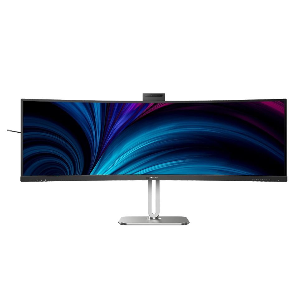 Philips 49B2U6900CH 49 Zoll DQHD Curved Monitor, Webcam, Mikrofon, RJ45, höhenverstellbar 5120x1440, HDMI, DisplayPort, USB-C, USB Hub schwarz